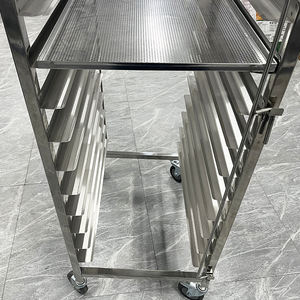 कमर्शियल होटल रेस्तरां लंबा मोबाइल स्टेनलेस स्टील फास्ट फूड पैन और जीएन गैस्ट्रो नॉर्म बेकरी पैन ट्रे रैक ट्रॉली - Product Image 3