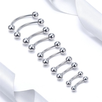 Piercing corporel en Titane G23 16G, type Labret, Fer à cheval, Barbell, Anneau de sourcil, Anneau de nez, pour cartilage, pour femmes, Vente en gros OEM