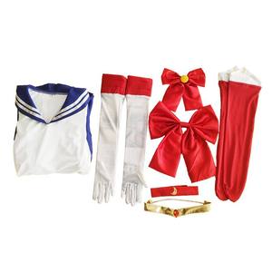 Costume da Cosplay di Halloween per Donna, Tsukino Usagi Adulta, Costume <span class=keywords><strong>Sailor</strong></span> <span class=keywords><strong>Moon</strong></span> con Guanti - Product Image 5