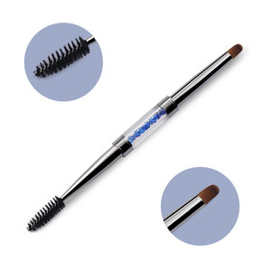 Pinceau à ongles double embout en poils synthétiques, manche en plastique, pinceau incliné plat pour la peinture au gel et la manucure - Product Image 5