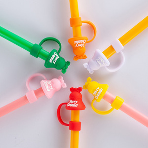 Nueva tapa de paja con temática navideña para Copa Stanley, tapa de pajita de silicona con forma de manzana de 10 mm para regalos de Navidad - Product Image 4