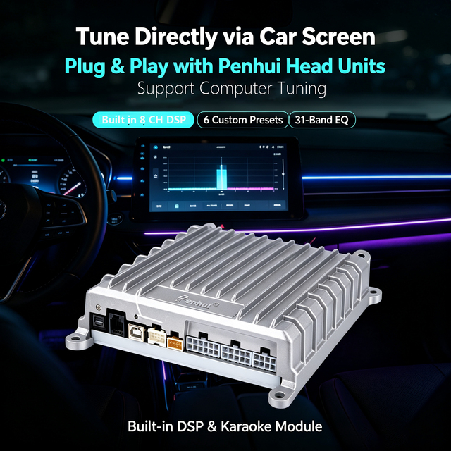 960 W 8 Channel Car DSP Amplifier Built in DSP and Karaoke Modules Supporting Bridge Connection D Class