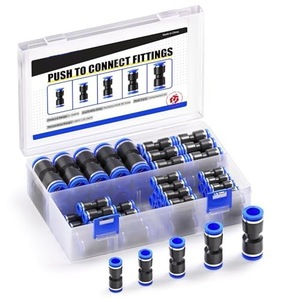 Raccords à connexion rapide, 50 pièces, tube d'air en plastique à dégagement rapide pour systèmes pneumatiques 5/32 1/4, tube droit - Product Image 1