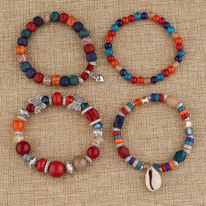 Woven <b>Bracelet</b> Natural Stone Crystal Shell <b>Butterfly</b> Pendant Multi-layer <b>Bracelet</b> Set for Women Uionen 1315 - Product Image 3