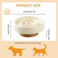 Bol de nourriture lente en céramique pour animaux de compagnie Écologique Anti-étouffement Chat Chien Assiette à dîner Protection de la colonne cervicale Bols Assiette de nourriture