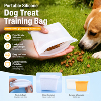 Sac de dressage pour chien en silicone étanche, couleur unie, en stock, pour promenades et friandises