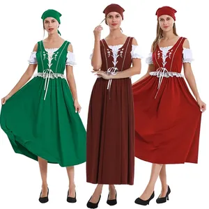 Senhoras da Baviera Oktoberfest Dirndl Vestido Plus Size Festival Beer Roupas Cosplay Traje Halloween Vestido De Festa
