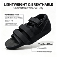 Chaussure post-opératoire respirante et légère pour l'avant-pied, avec empeigne en maille, fermeture auto-agrippante et coussin EVA, pour la récupération des blessures à l'orteil ou au hallux valgus, chaussure médicale
