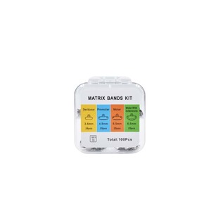100 pièces/boîte Kit de bandes de matrice en métal <span class=keywords><strong>dentaire</strong></span> 3.5-6.5mm bandes de matrice en acier inoxydable Autoclavablel outils de restauration des dents pour Ortho - Product Image 5