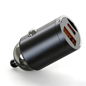 Chargeur de voiture universel compact et portable PD20W QC3.0 à charge rapide avec anneau de traction métallique 12-24V pour téléphone (vente en gros) - Product Image 1