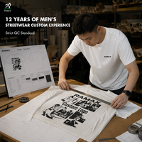 T-shirt en coton 100% RAMAX 280GSM blanc coupe ample effet vieilli avec logo personnalisé graphique écologique streetwear homme OEM ODM marque privée