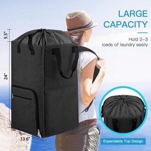 Mochila Extra Grande para Ropa Sucia de Universidad, Bolsa para Ropa Sucia con Correas para los Hombros, Bolsa para Ropa Sucia con Cierre de Cordón - Product Image 5