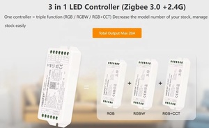 Miboxer Milight FUT037ZP 2.4G <strong>Output</strong> Max 20A <strong>3</strong>.0 <strong>3</strong> in 1 RGB CCT RGBW Zigbee LED <strong>Controller</strong> - Product Image 4
