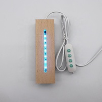 Vente flash : Support de lampe 7 couleurs, lumière nocturne RGB, support rectangulaire en bois, base lumineuse en acrylique pour chambre d'enfant
