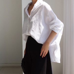 <span class=keywords><strong>Camicia</strong></span> di canapa camicette da <span class=keywords><strong>donna</strong></span> <span class=keywords><strong>Oversize</strong></span> all'ingrosso abbigliamento personalizzato in cotone canapa - Product Image 4