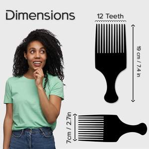 Pic à cheveux en plastique personnalisé de haute qualité Peignes <span class=keywords><strong>afro</strong></span> Peigne de salon de coiffure Dents larges pour femmes et hommes pour le toilettage et le coiffage - Product Image 2