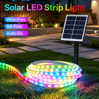 Kit de Bande Lumineuse LED RGB Solaire 12V pour Jardin, 5050 300 LED, 10mm, IP65, Télécommande, Batterie 4000mAh, Certifié RoHS CE, Garantie 2 Ans