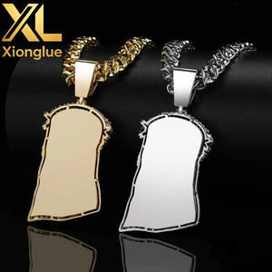 Collier pendentif Hip Hop de luxe, grand modèle Jésus, entièrement serti de zircons cubiques étincelants - Product Image 5
