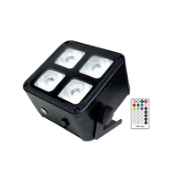 Projecteur LED sans fil DMX à piles IP65 pour extérieur, 4x18W RGBWA+UV 6-en-1, avec télécommande