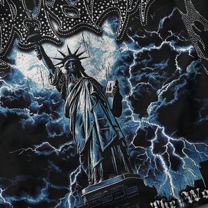 Sudadera con Capucha Extra Grande de 400 g/m² para Hombre, Diseño Personalizado de Fabricante OEM, Estampado Gráfico DTG con Pedrería, Estilo Urbano, Cuello Redondo - Product Image 3