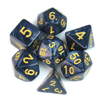Set Dadu Akrilik Polihedral Marmer untuk Permainan Dadu, Kartu, dan RPG DND