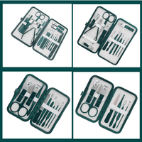 Ensemble professionnel de manucure et pédicure en acier au carbone, kit de toilettage de voyage, boîte de soin des ongles portable 18 pièces