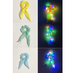 Élastiques à cheveux lumineux LED, nœuds lumineux, chouchous, accessoires pour cheveux de filles, cordes à cheveux, accessoires de fête qui brillent dans le noir - Product Image 6