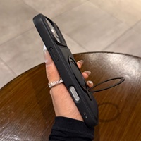 Étui de téléphone pour iPhone 18 Pro Max, étui de téléphone portable en cuir artificiel, support de bague, finition mate, coque de protection
