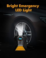 Gonfleur de pneus filaire 150 PSI avec affichage numérique, compresseur d'air, câble de charge USB, arrêt automatique, câble 12V, lumière, câble 12V