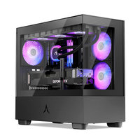 Casing Komputer Gaming ABKO U40M Black Steel MicroATX dengan Kipas Terpasang, Kaca Tempered, 3 Kipas ARGB, Audio, dan 2 Port USB 3.0