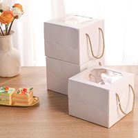 Petite boîte à gâteau avec fenêtre, boîte à pâtisserie, boîte à biscuits, contenants à gâteau jetables, mini boîte à tarte pour pâtisserie, dessert, cupcakes