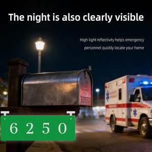 Plaques <span class=keywords><strong>de</strong></span> porte réfléchissantes personnalisées pour extérieur, en aluminium double face avec film réfléchissant <span class=keywords><strong>de</strong></span> troisième qualité, imprimées UV, pour boîtes aux lettres - Product Image 3