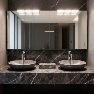 Natural Stone Gray Black Low Marble <strong>Table</strong> Marble Sink <strong>Tables</strong> Marble for <strong>Washroom</strong> Bathroom Restroom - Product Image 6