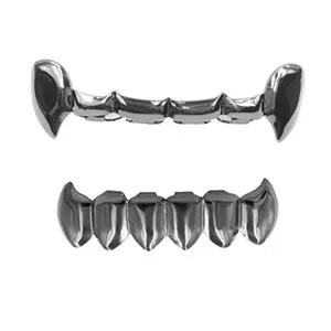 Hip Hop Gold Teeth Grillz Top Bottom Grills Dental Mouth Punk Teeth Cosplay Party Tooth Rapper Jewelry Gift