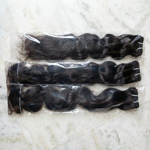 ผมต่อแบบถักคู่คุณภาพพรีเมียมจากอินเดีย ผลิตจากผมแท้ Remy น้ำหนัก 100 กรัม ราคาขายส่งทุกสี - Product Image 1