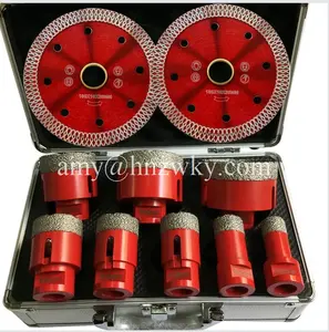 5/6/8Pcs M14 Thread Brazed Diamond hole saw dry core dril bits Set Porcelain Tiles Granite Marble Hole Saw Tools