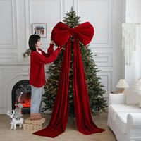 Décorations d'arbre de Noël avec nœud en velours rouge vin super géant pour fêtes de mariage Décoration de fête de Noël