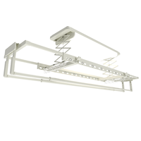 Séchoir à linge électrique intelligent rétractable et pliable en aluminium avec télécommande et commande vocale pour maison et balcon