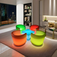 Canapé LED Lumineux à 16 Couleurs Changeantes avec Télécommande IR de Haute Qualité pour Boîte de Nuit, Bar, Mobilier d'Extérieur