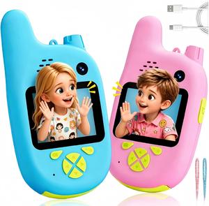 Fotocamera e Walkie Talkie per Bambini 2.4G 20MP Doppia Lente 2-in-1 con Sensore CMOS MicroSD Messa a Fuoco Fissa Video Full HD Chiamata Bidirezionale - Product Image 1