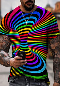 Fashion Punk Style Vertigo Vortex Hypnotic <strong>Funny</strong> Short Sleeve Tee Men Rainbow <strong>3D</strong> Printing <strong>T</strong>-<strong>Shirt</strong> Sport Tshirt With Design Print - Product Image 3