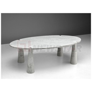 Newstar 2024 chất lượng cao bằng đá cẩm thạch trắng bàn ăn, đá tự nhiên đồ nội thất sang trọng - Product Image 2