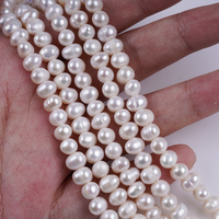 Perles naturelles en gros 5-6mm 7 pouces couleur blanche forme de pomme de terre brin de perle d'eau douce