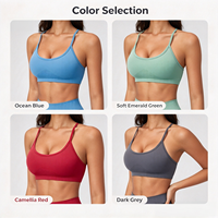 Soutien-gorge de sport sans couture OEM ODM pour femme, col en U, dos croisé, séchage rapide, pour yoga et fitness, avec coussinets amovibles