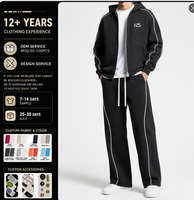 Ensembles Homme Personnalisés OEM : Sweat à Capuche Zippé Uni & Pantalon de Survêtement Ample 2 Pièces Respirant Style Vintage Survêtement Décontracté Streetwear Coordonné