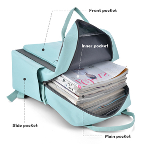 Mochila Escolar de Poliéster Ligera de Gran Capacidad, Diseño Simple y Personalizado, Estilo Japonés para Secundaria, con Cierre de Cremallera - Product Image 6