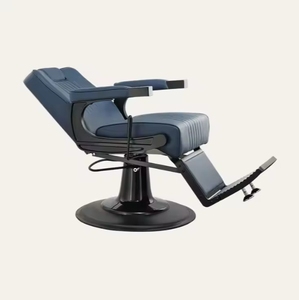 Sillón de Barbería Reclinable para Hombres, Muebles de Salón con Función de Masaje, Material de Cuero para Barbería y Taller - Product Image 3