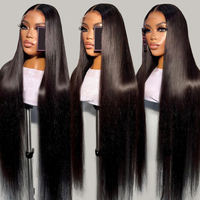 Perruques en cheveux humains indiens bruts en gros 13X4 13X6 sans colle, perruques frontales en dentelle HD complète, lisses naturelles
