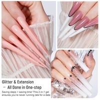 R S Nail Gel de construction pour ongles à paillettes 156 couleurs, logo personnalisé, sans HEMA, sans TPO, gel dur pour extension d'ongles acryliques
