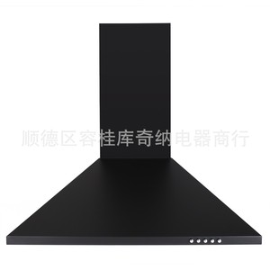 Hotte de cuisine OEM de style tour 60 cm en acier inoxydable noir, à bouton-poussoir, aspiration supérieure - Product Image 1